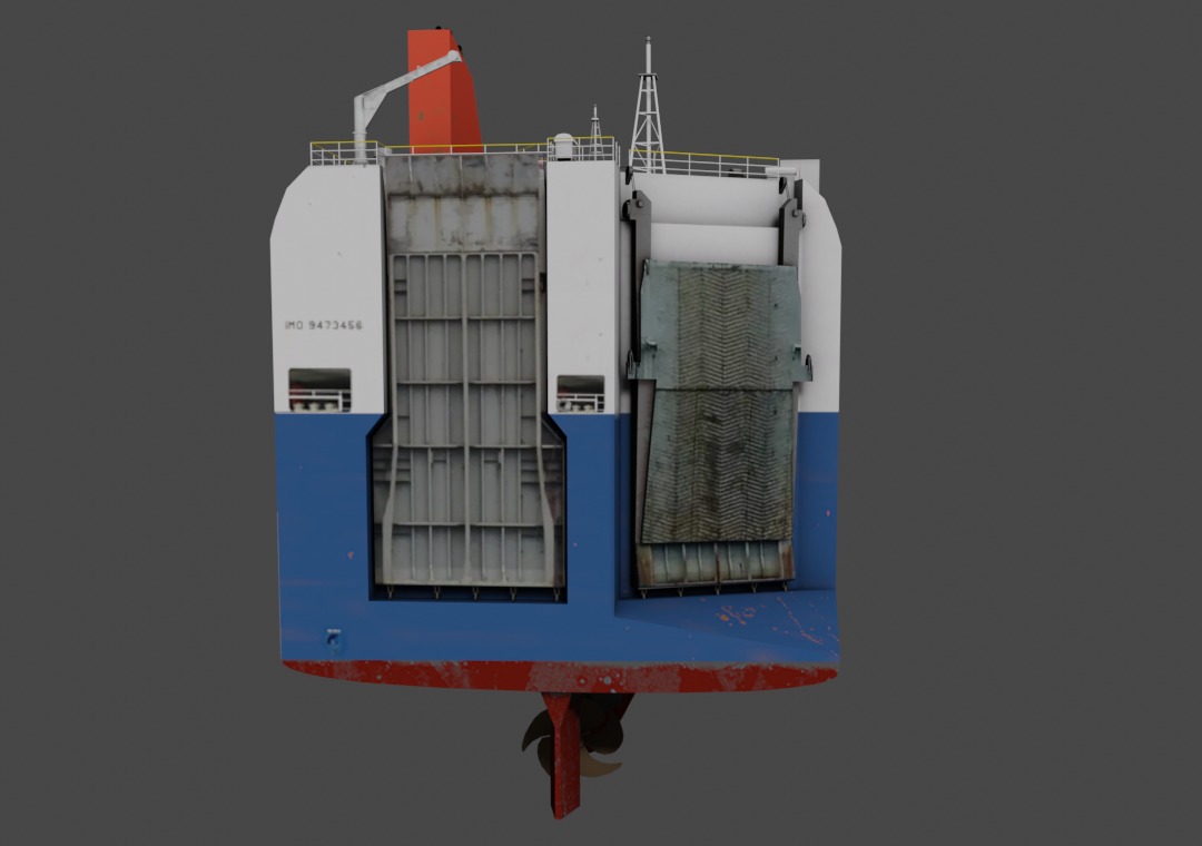 SSS bowed car carrier 3D model  Low-poly 3D model_11