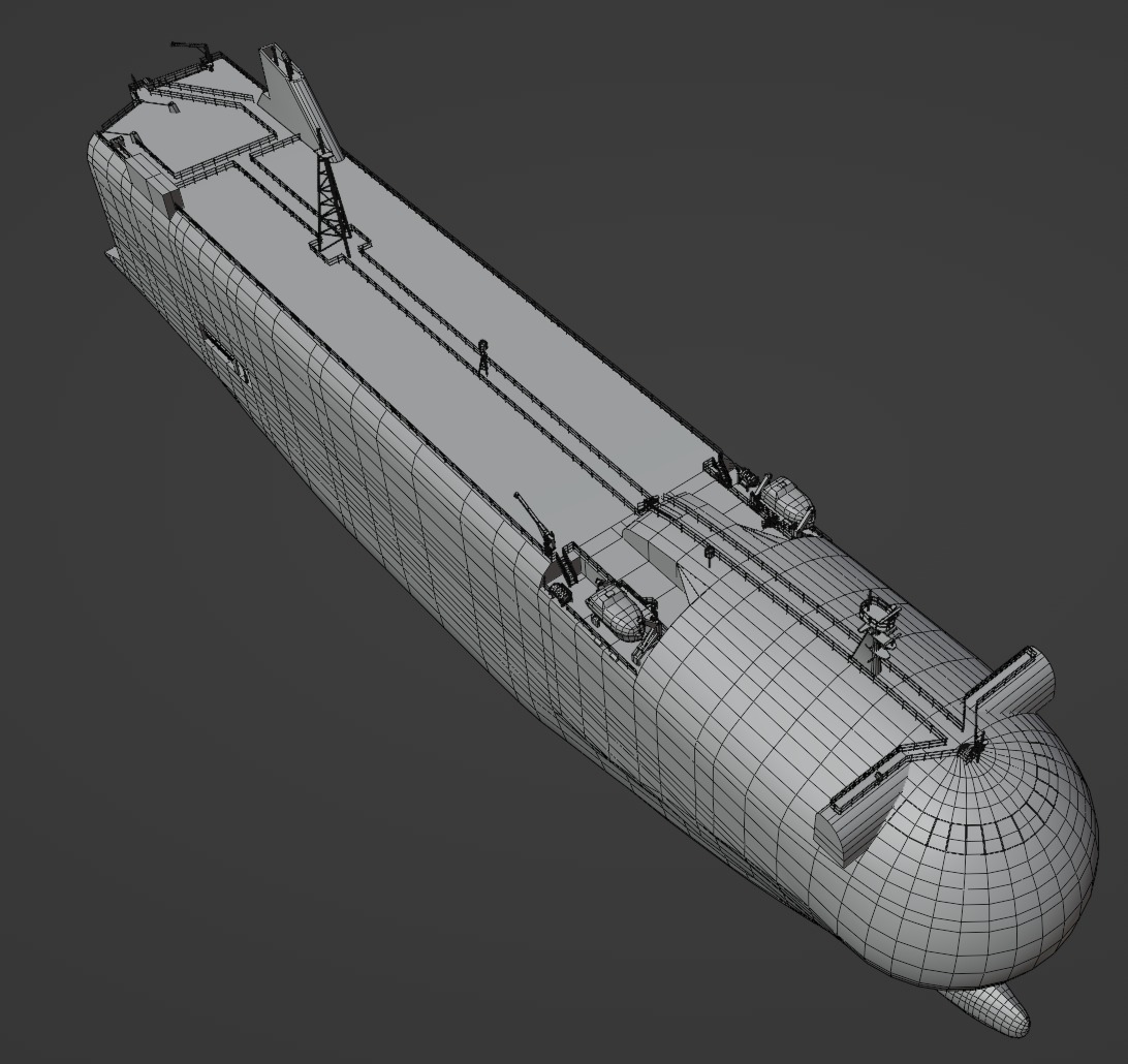 SSS bowed car carrier 3D model  Low-poly 3D model_4