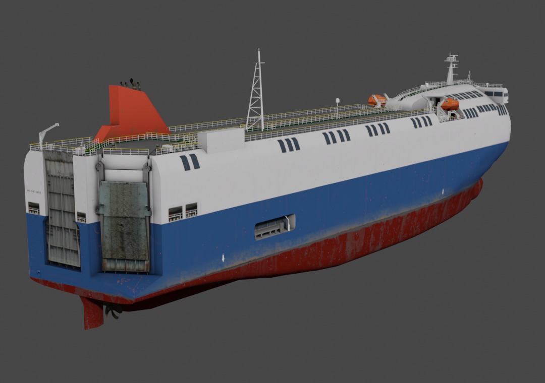 SSS bowed car carrier 3D model  Low-poly 3D model_6