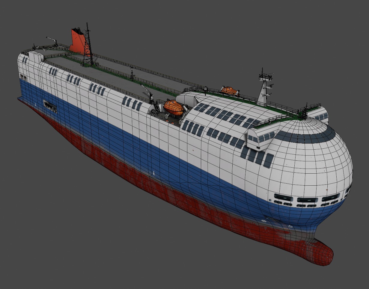 SSS bowed car carrier 3D model  Low-poly 3D model_12