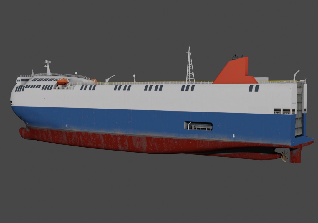 SSS bowed car carrier 3D model  Low-poly 3D model_7