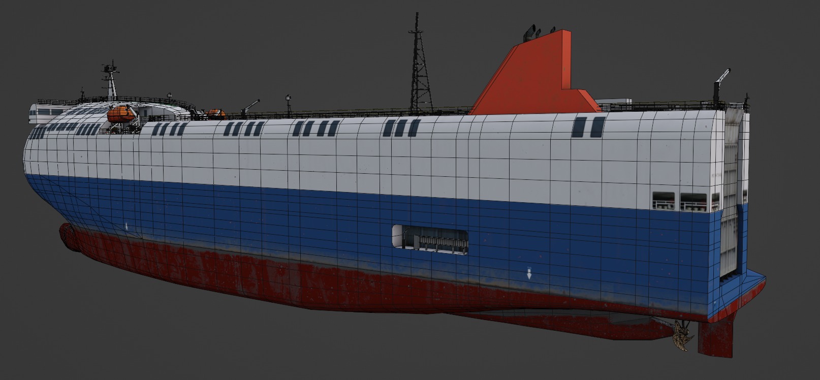 SSS bowed car carrier 3D model  Low-poly 3D model_3