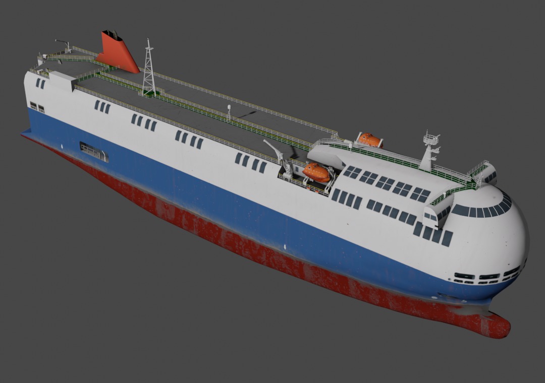 SSS bowed car carrier 3D model  Low-poly 3D model_5