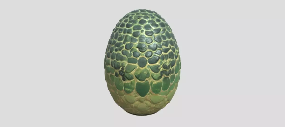Green Shell Egg by Tripo Free low-poly 3D model_0