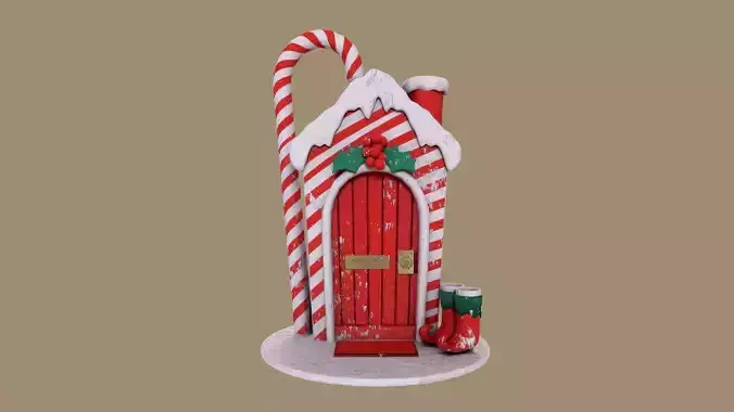 Christmas Candy Cane Cottage