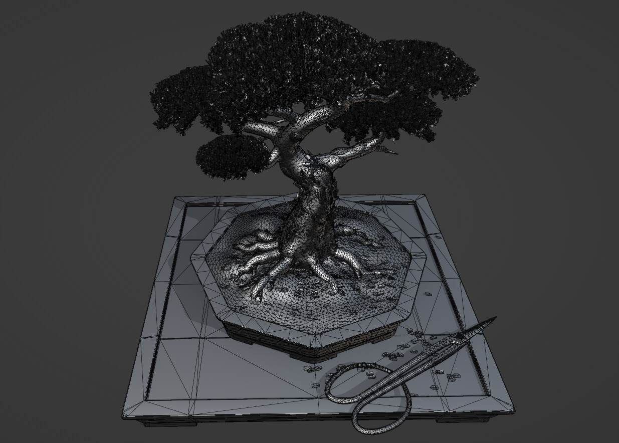 Highpoly Bonsai Tree with cutting tool 3D model_6