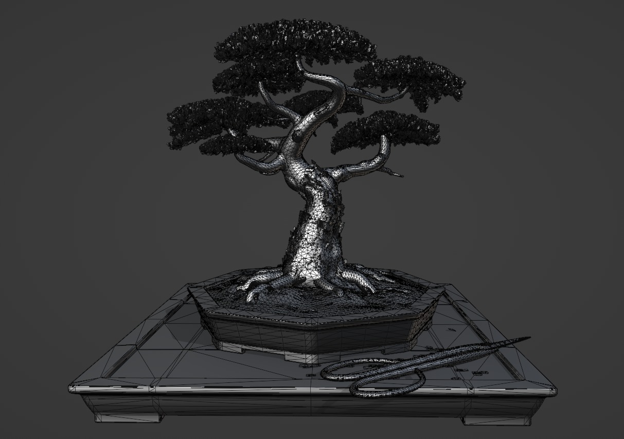 Highpoly Bonsai Tree with cutting tool 3D model_5
