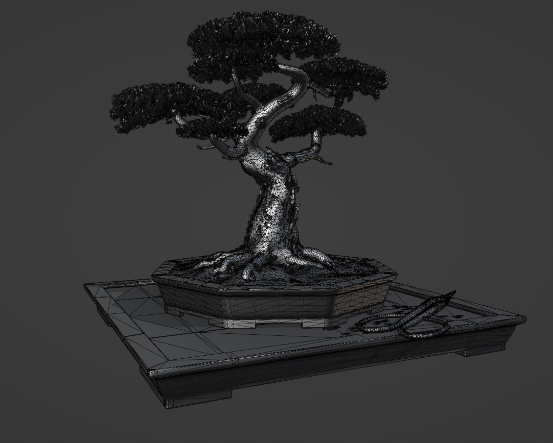 Highpoly Bonsai Tree with cutting tool 3D model_7