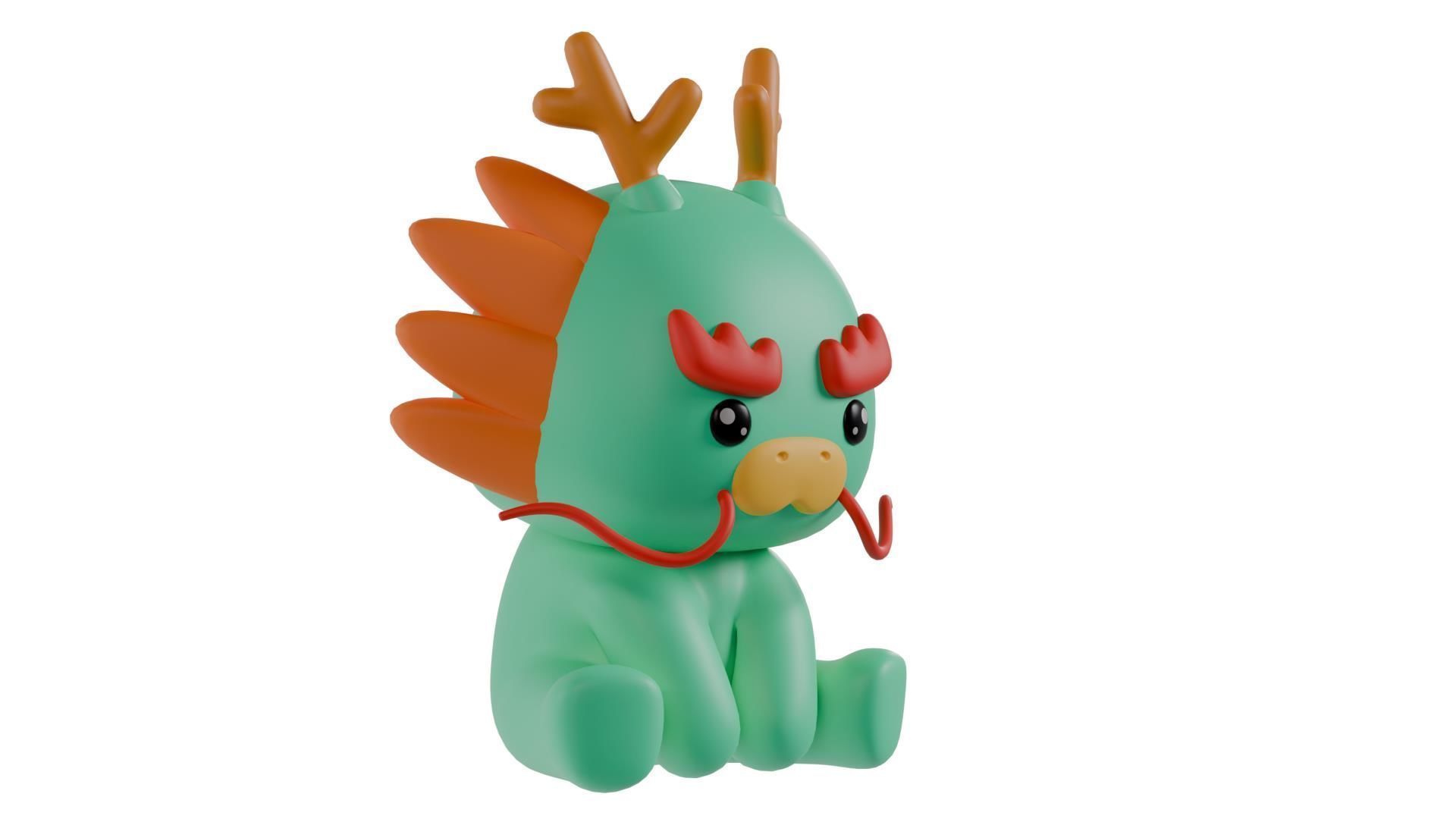 Chinese Zodiac Year of the Dragon Sitting Pose 3D print model_4