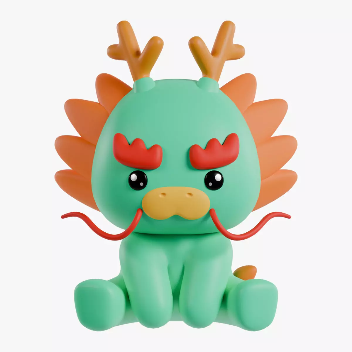 Chinese Zodiac Year of the Dragon Sitting Pose 3D print model_0