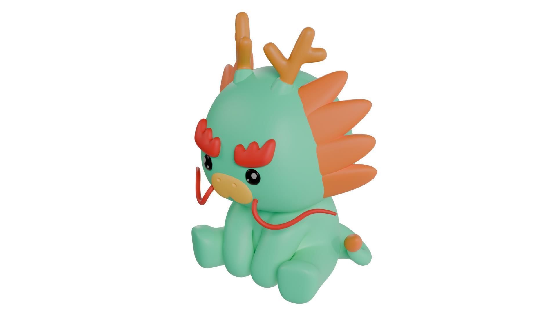 Chinese Zodiac Year of the Dragon Sitting Pose 3D print model_5