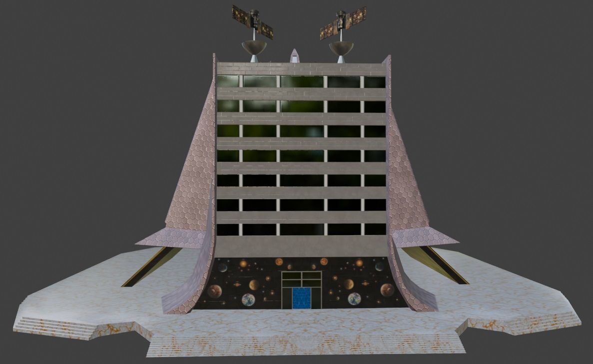 Scientific Building 111 Low-poly 3D model_13