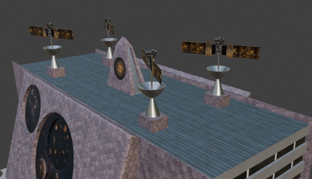 Scientific Building 111 Low-poly 3D model_4