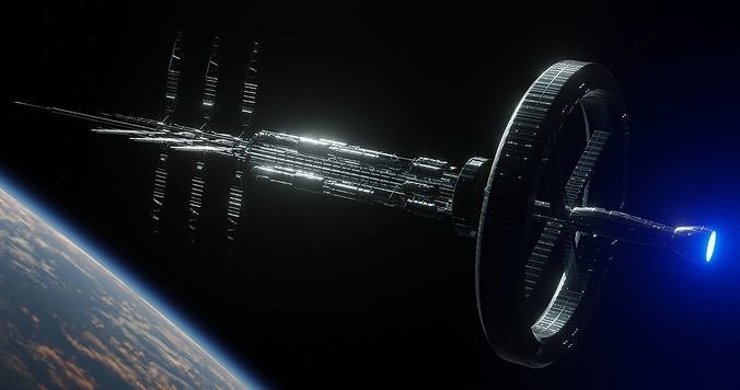 Sci-Fi Space Ship 3D model Low-poly 3D model