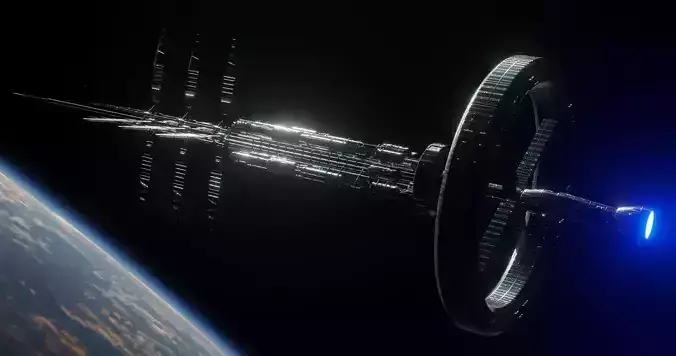 Sci-Fi Space Ship 3D model Low-poly 3D model