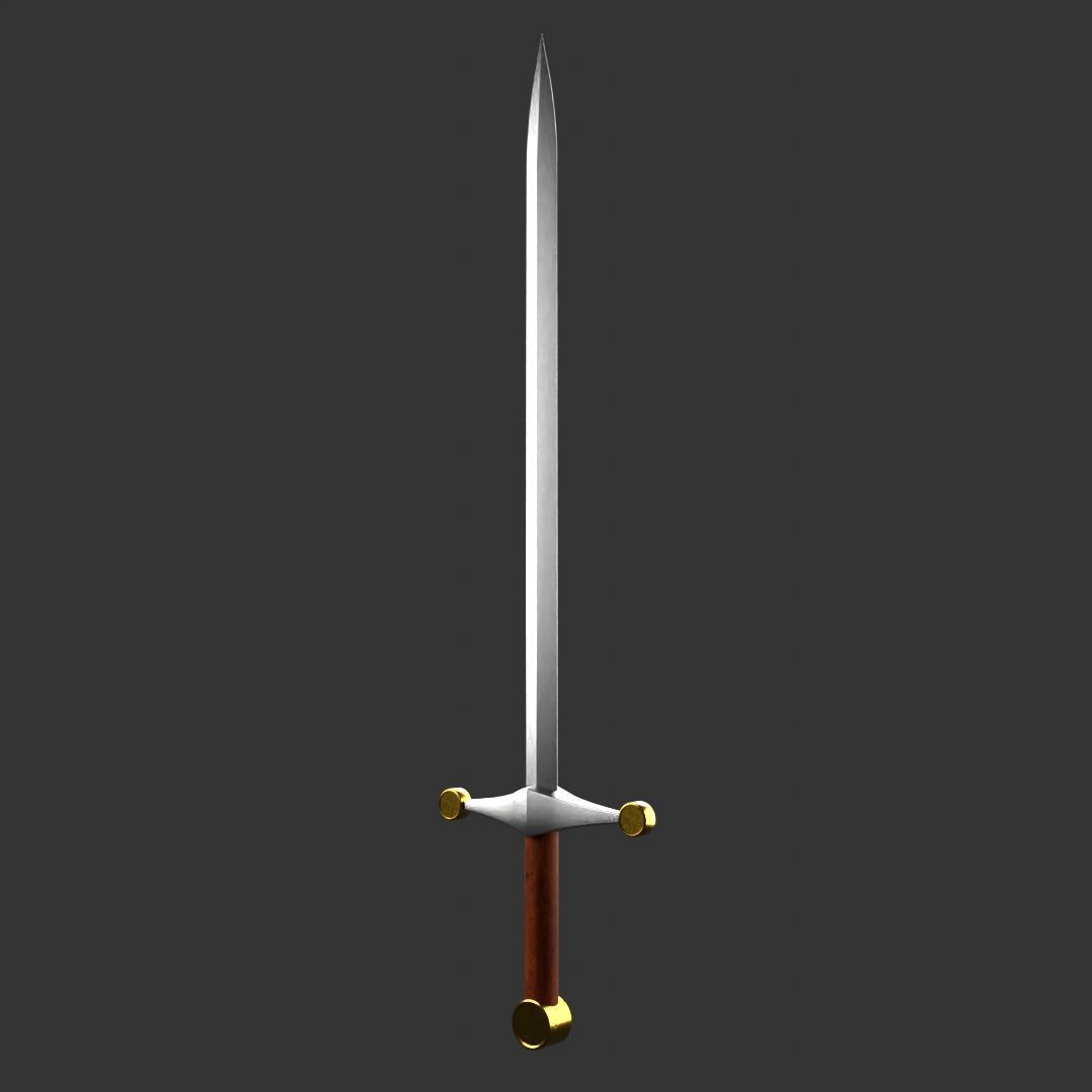 Simple Sword 3D model_1
