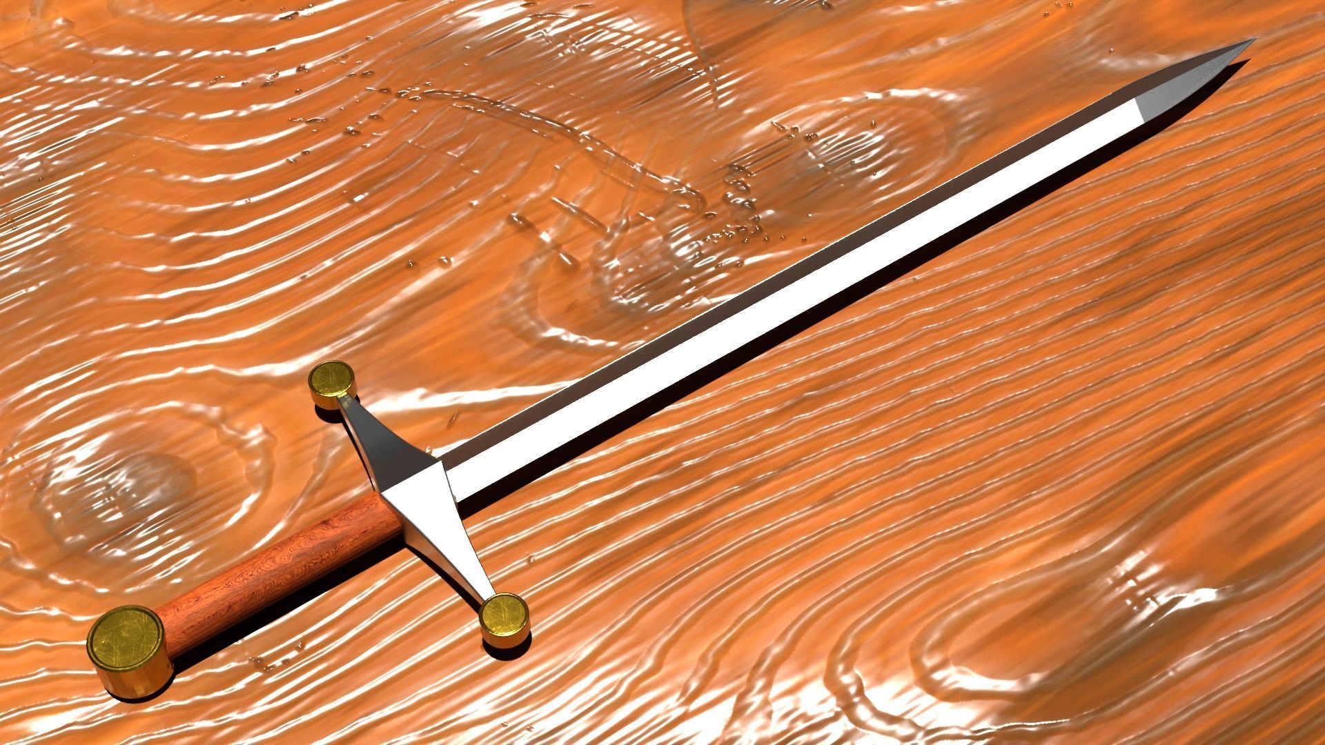 Simple Sword 3D model_2