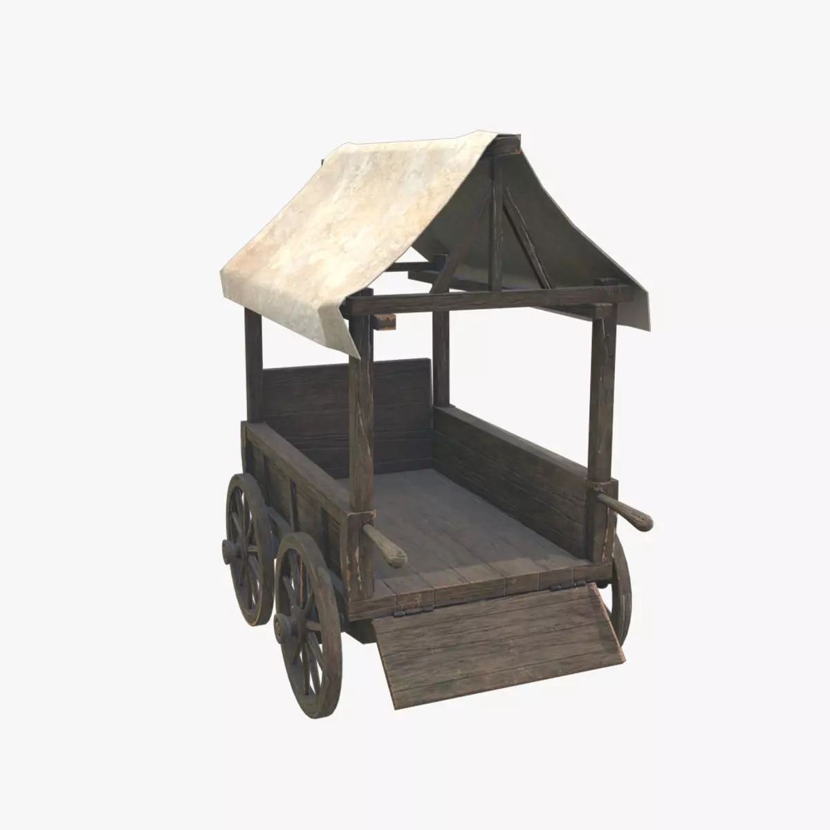 Medieval Cart V01 Low-poly 3D model