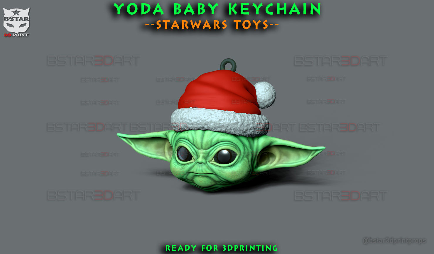 Yoda Baby keychain - Starwars Christmas Decoration 3D print model_3