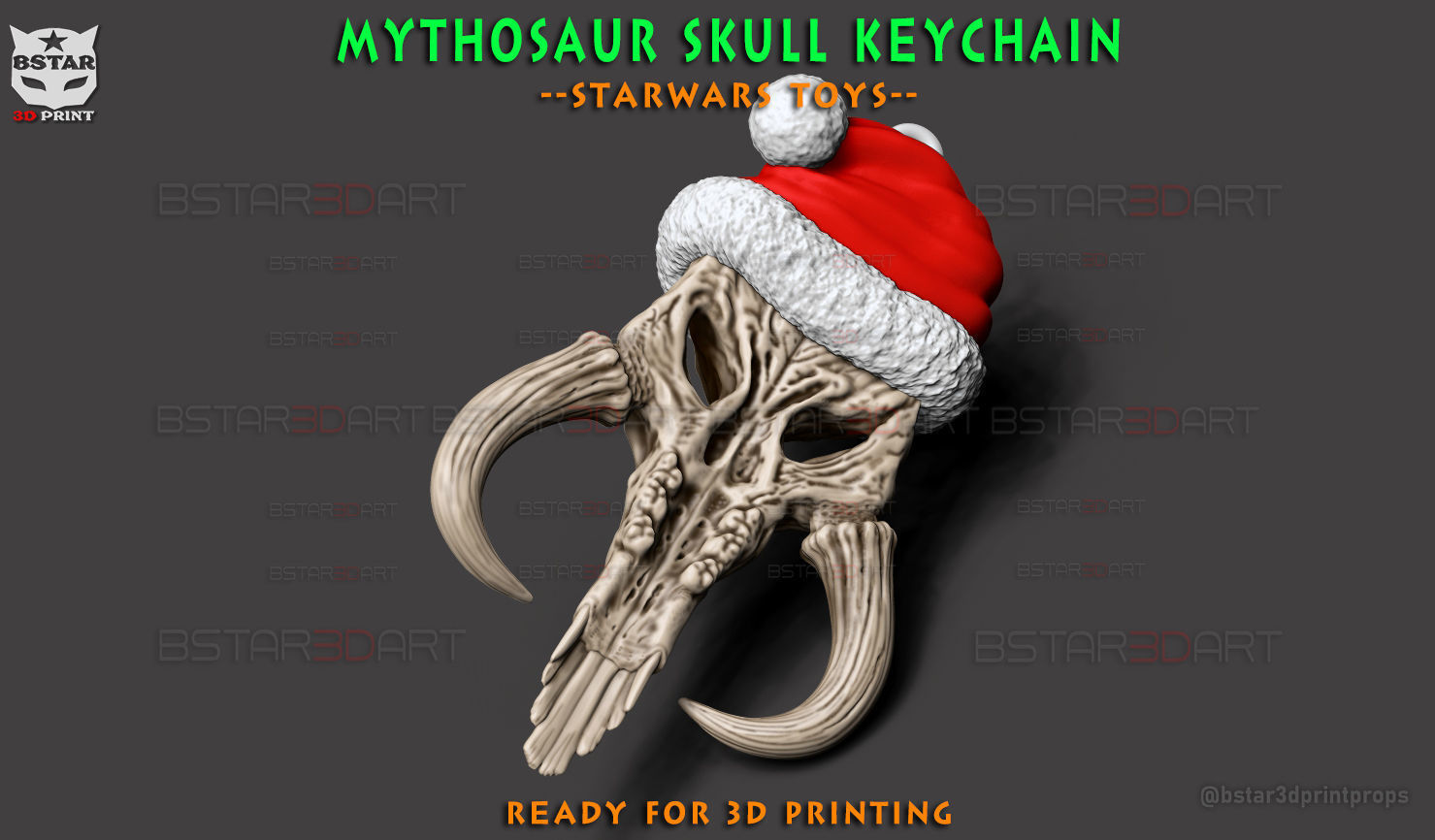 Mythosaur Skull keychain - Starwars Christmas Decoration 3D print model_2