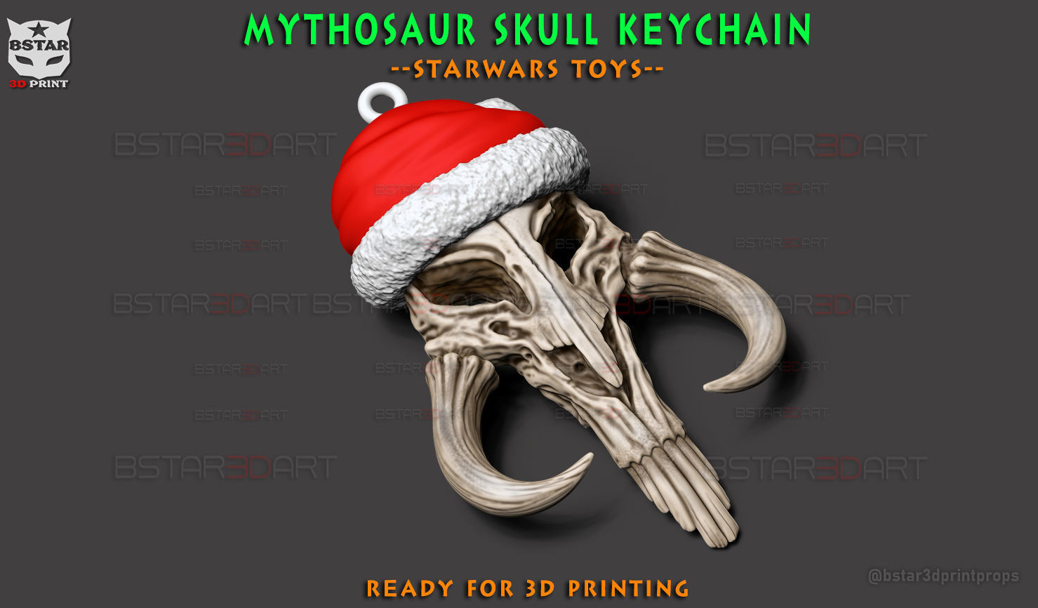 Mythosaur Skull keychain - Starwars Christmas Decoration 3D print model_1
