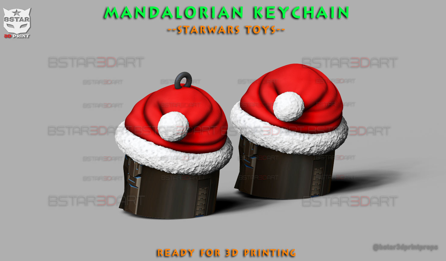 Mandaloria keychain - Starwars Christmas Decoration 3D print model_1