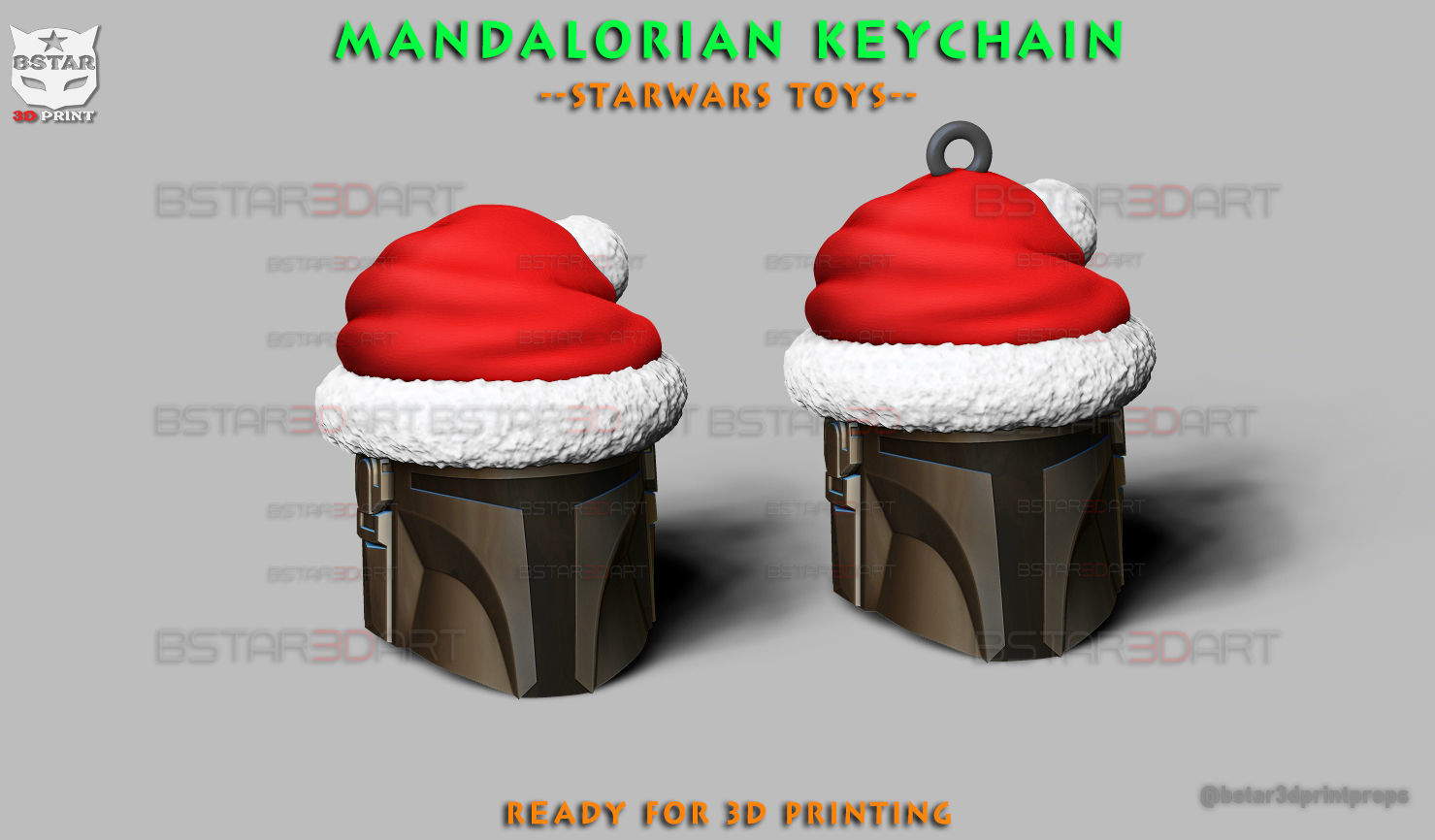 Mandaloria keychain - Starwars Christmas Decoration 3D print model_3