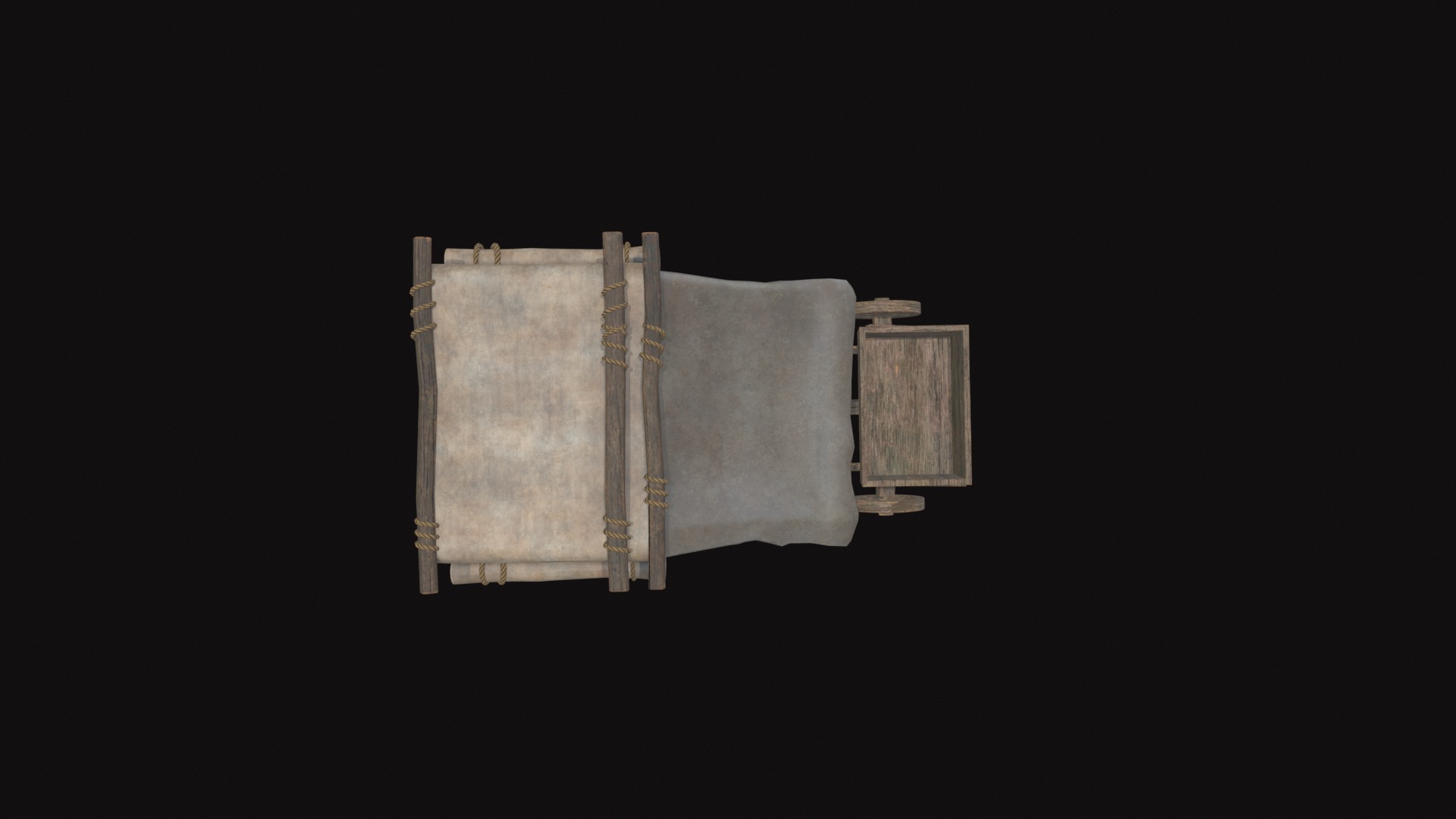 Medieval Cart V06 Low-poly 3D model_8