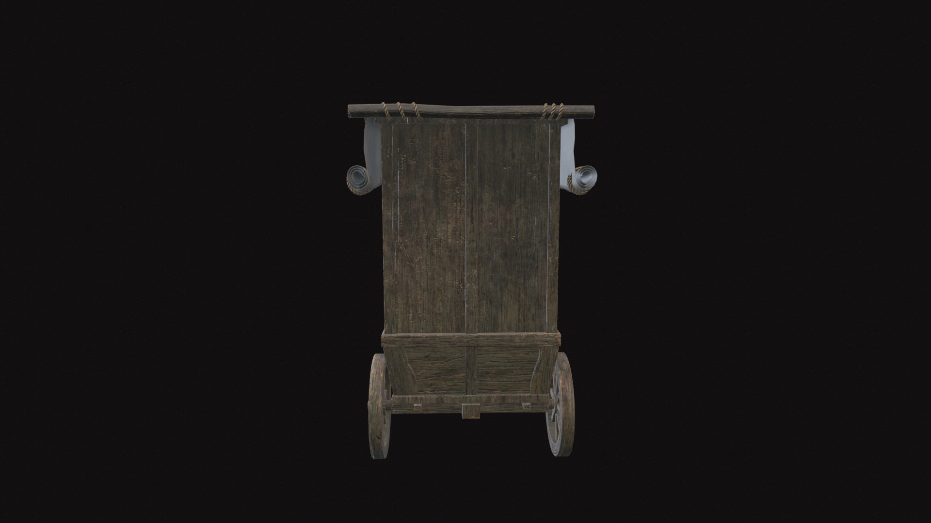 Medieval Cart V06 Low-poly 3D model_3