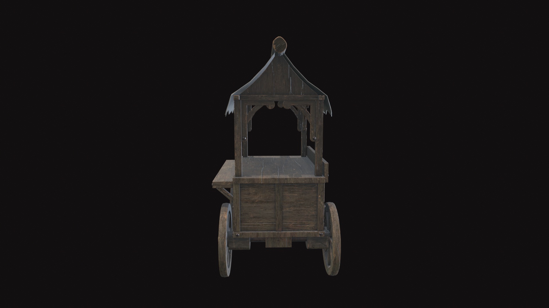 Medieval Cart V08 Low-poly 3D model_3