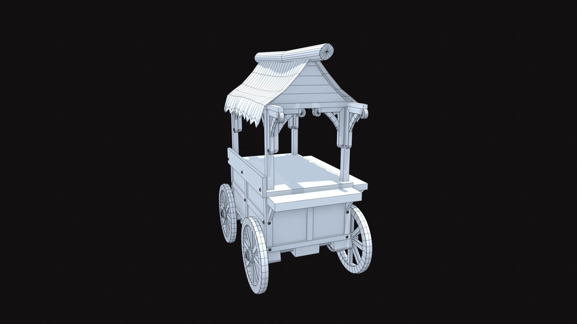 Medieval Cart V08 Low-poly 3D model_10