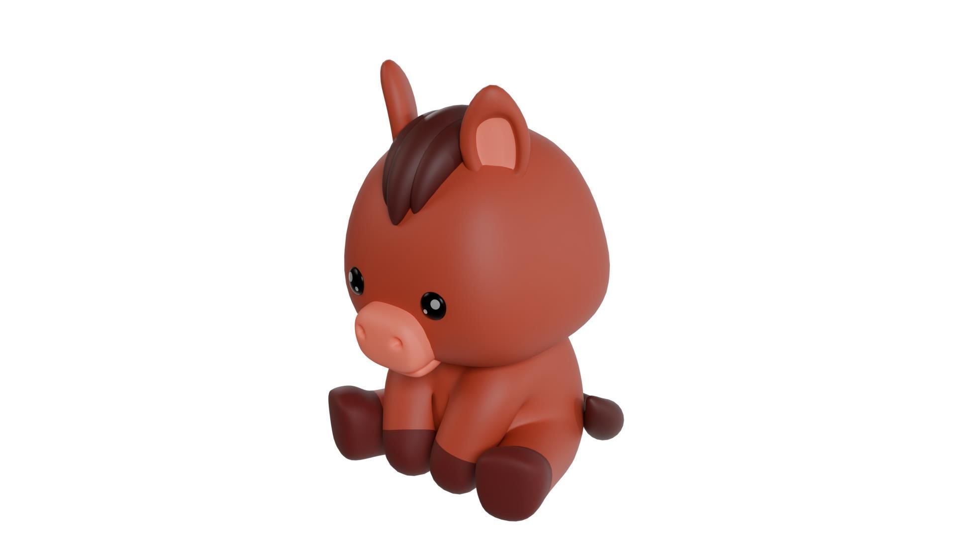 Chinese Zodiac Year of the Horse Sitting Pose 3D print model_5