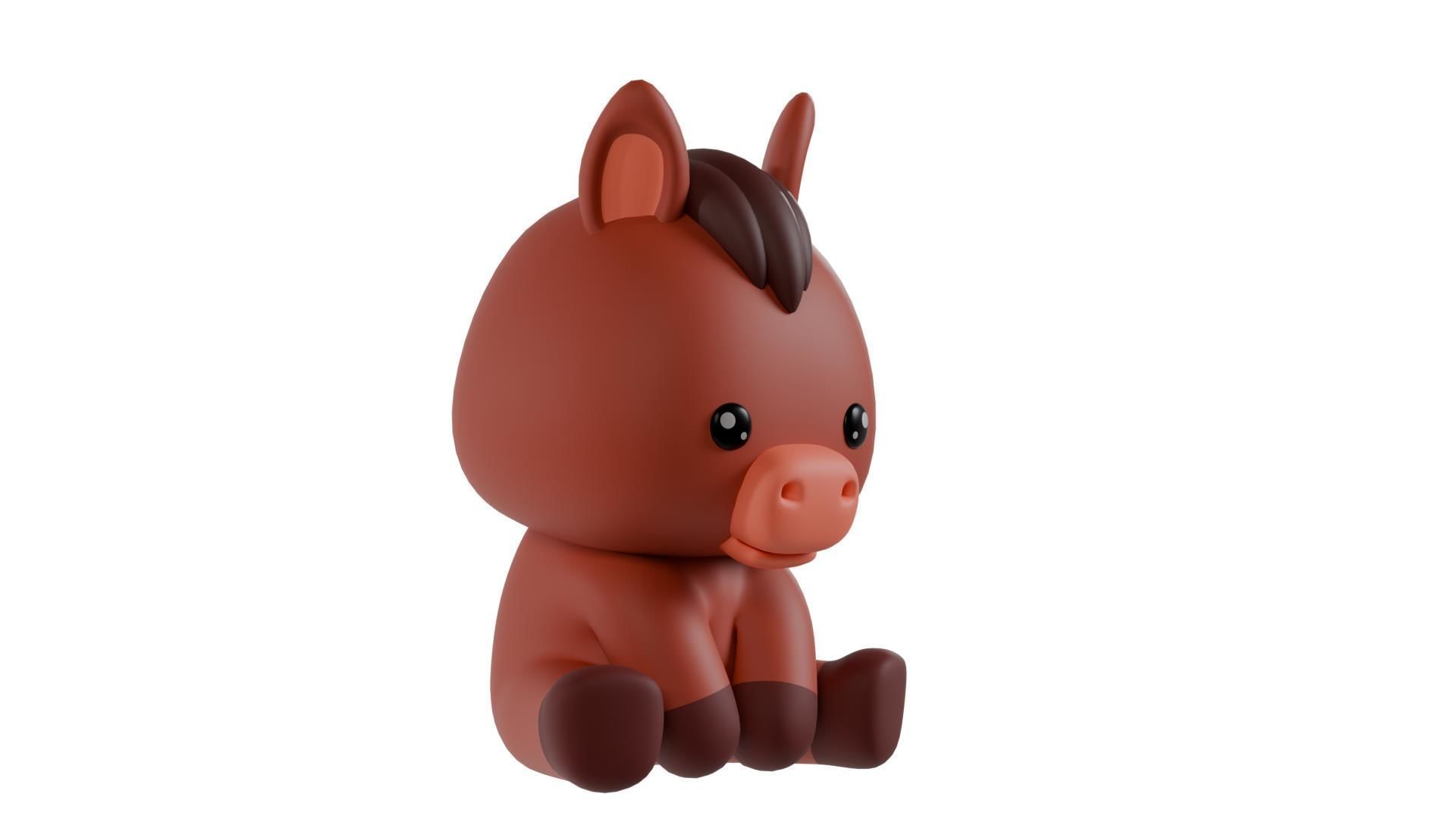 Chinese Zodiac Year of the Horse Sitting Pose 3D print model_3