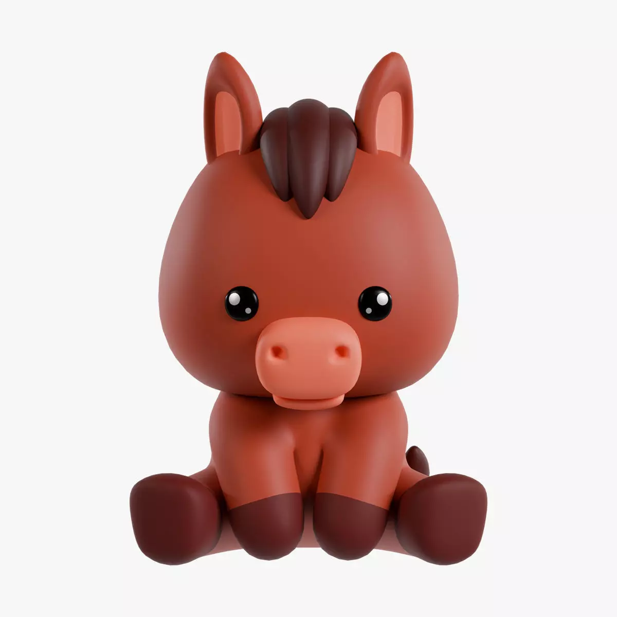 Chinese Zodiac Year of the Horse Sitting Pose 3D print model_0