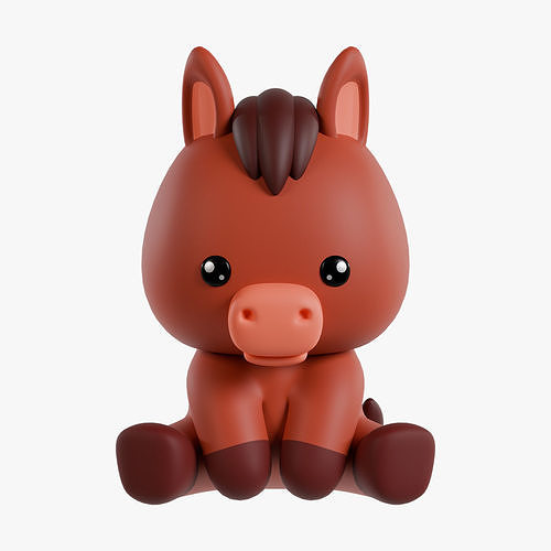 Chinese Zodiac Year of the Horse Sitting Pose 3D print model