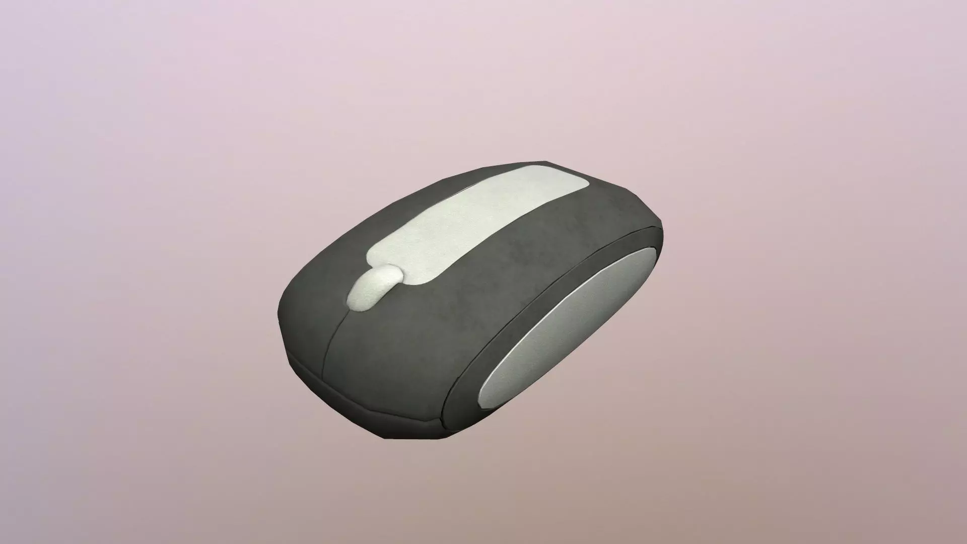 Computer Mouse Black Low-poly 3D model_0