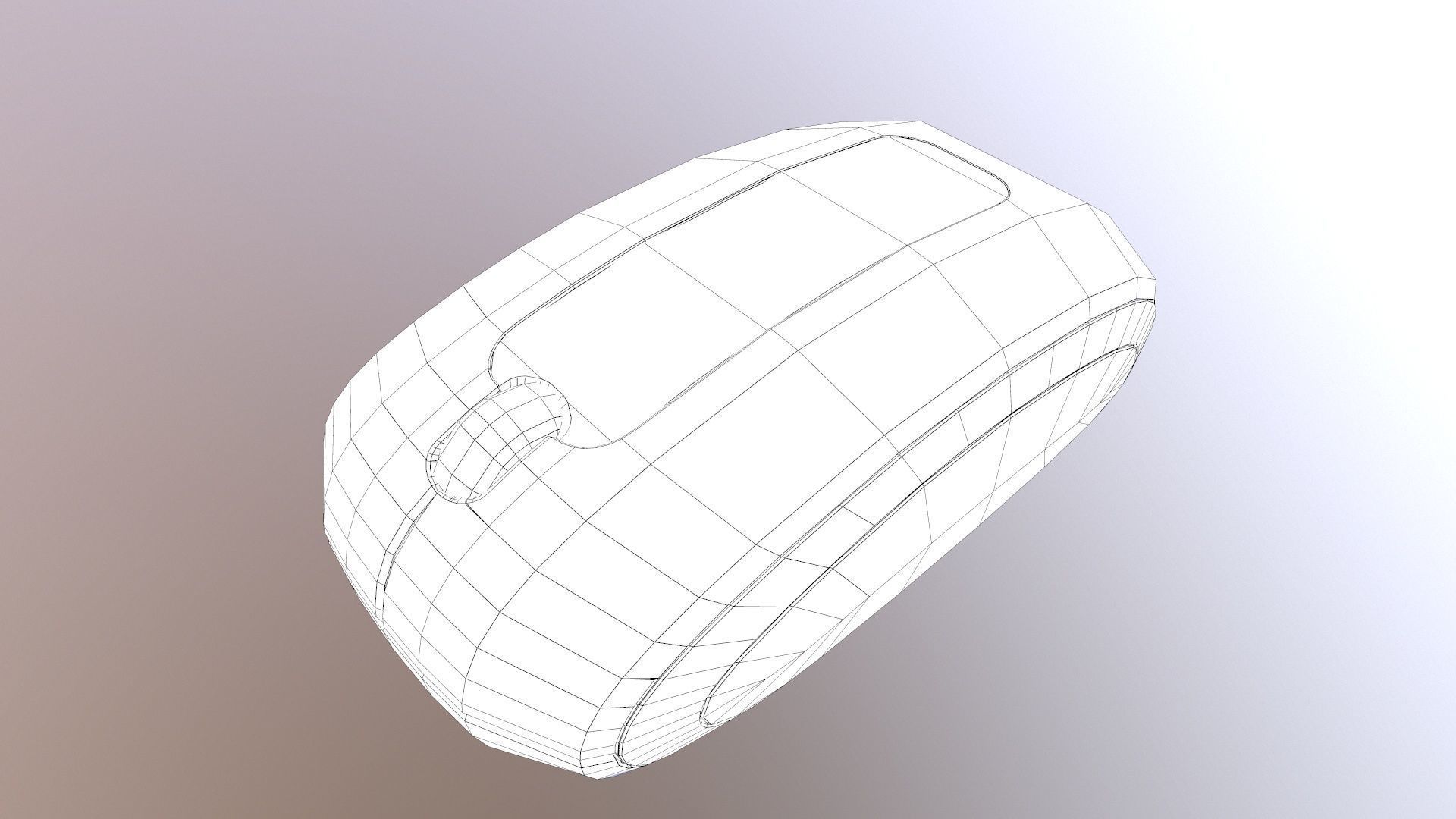 Computer Mouse Black Low-poly 3D model_7
