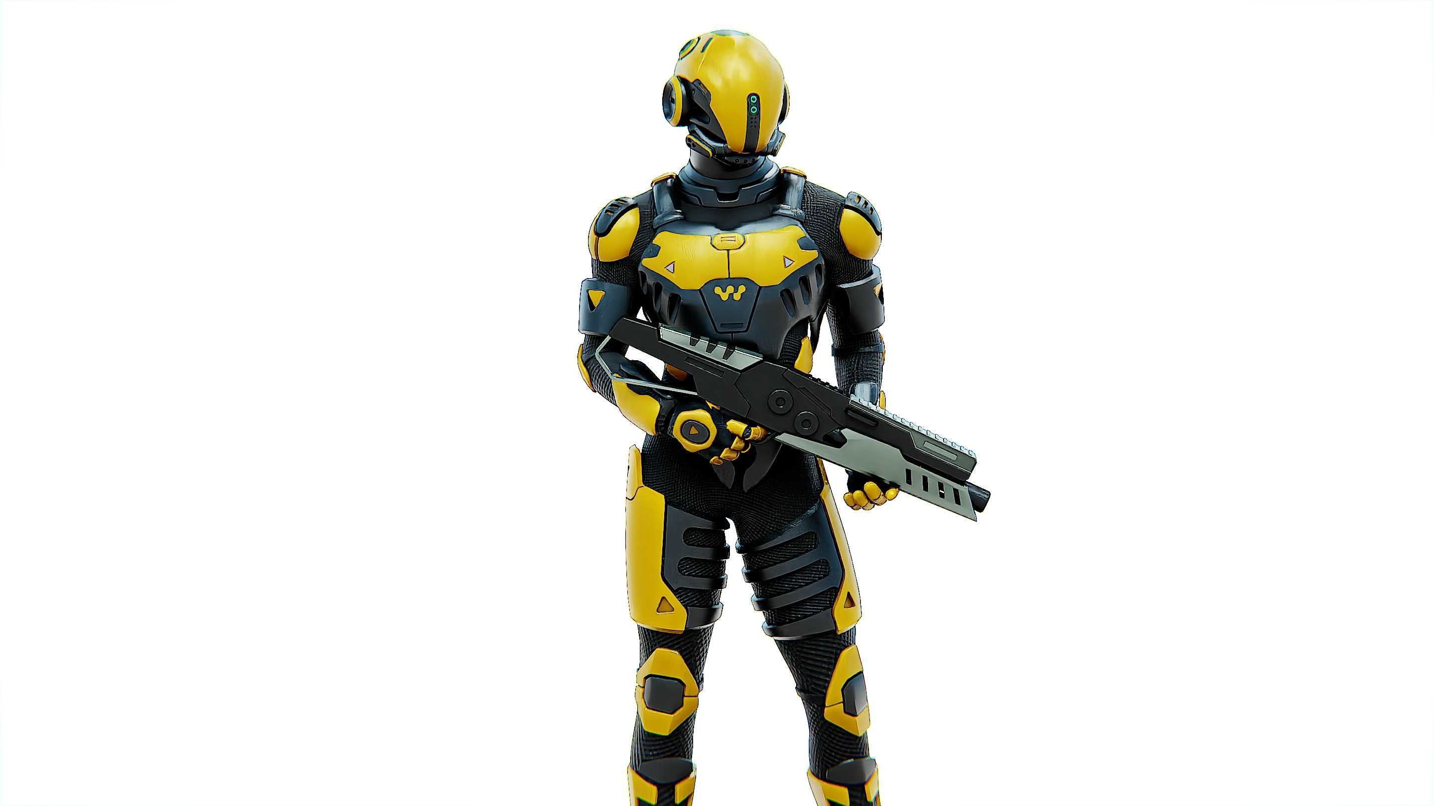 MECHA SOLDIER-G Rigged for Unreal Engine - Unity - MIXAMO 3D model_3