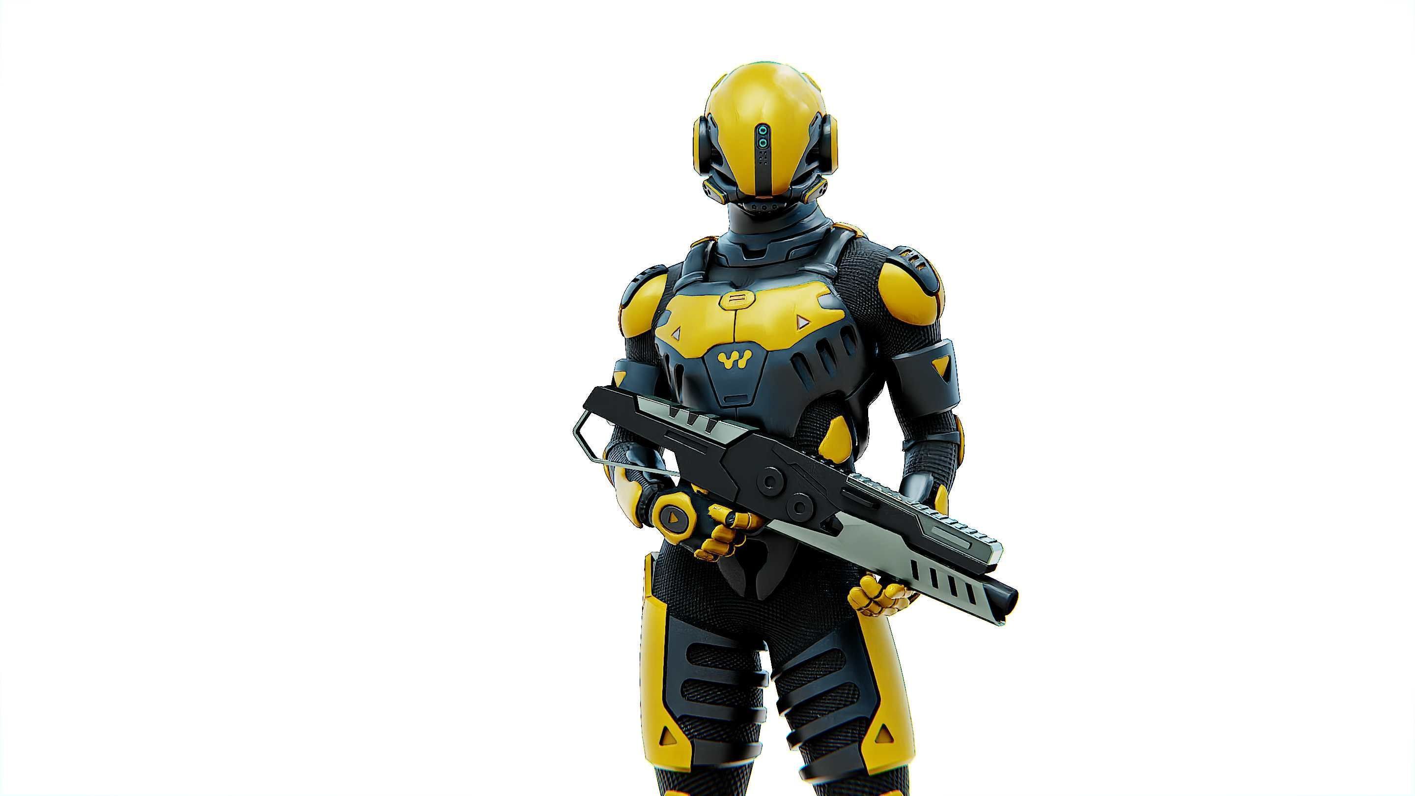 MECHA SOLDIER-G Rigged for Unreal Engine - Unity - MIXAMO 3D model_2