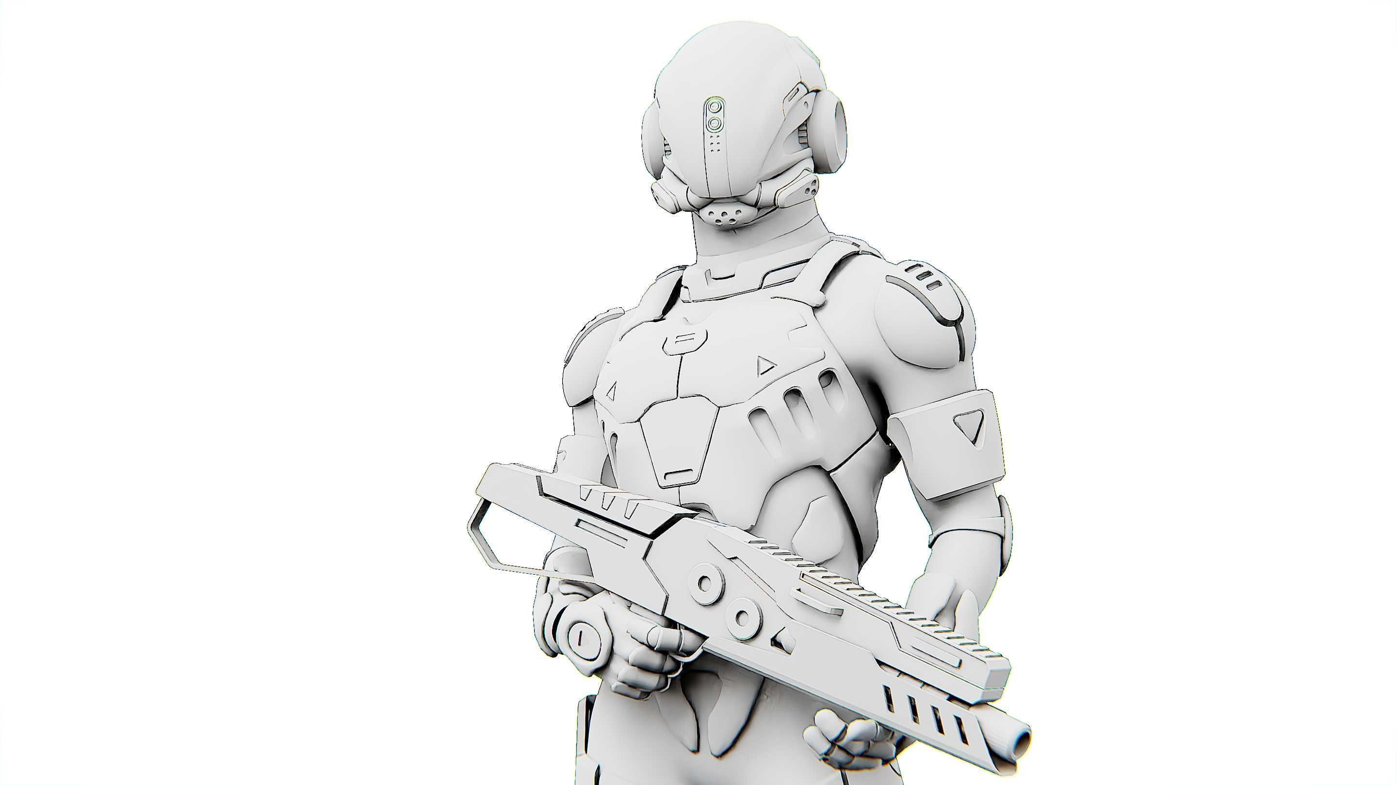 MECHA SOLDIER-G Rigged for Unreal Engine - Unity - MIXAMO 3D model_34