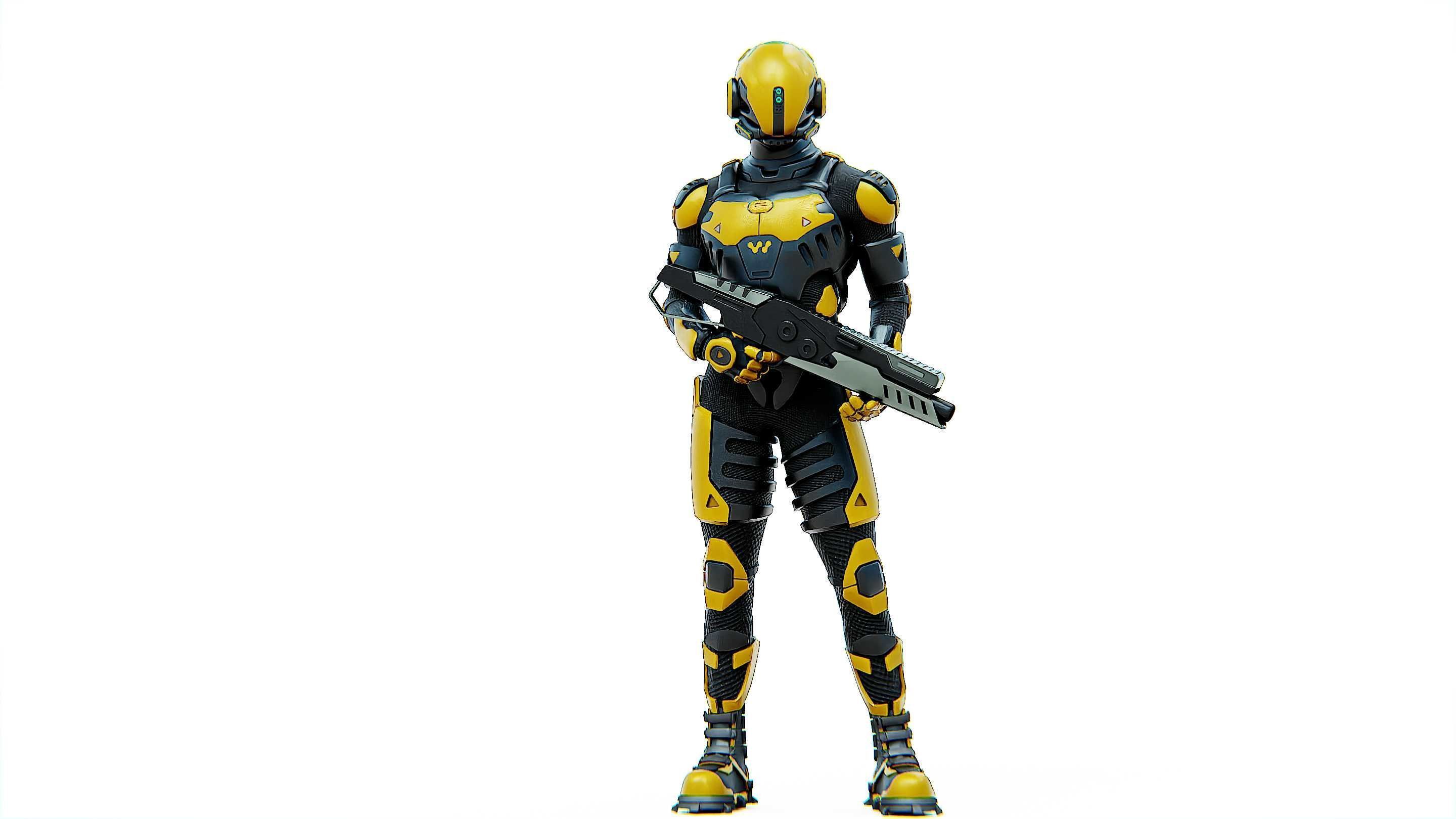 MECHA SOLDIER-G Rigged for Unreal Engine - Unity - MIXAMO 3D model_21