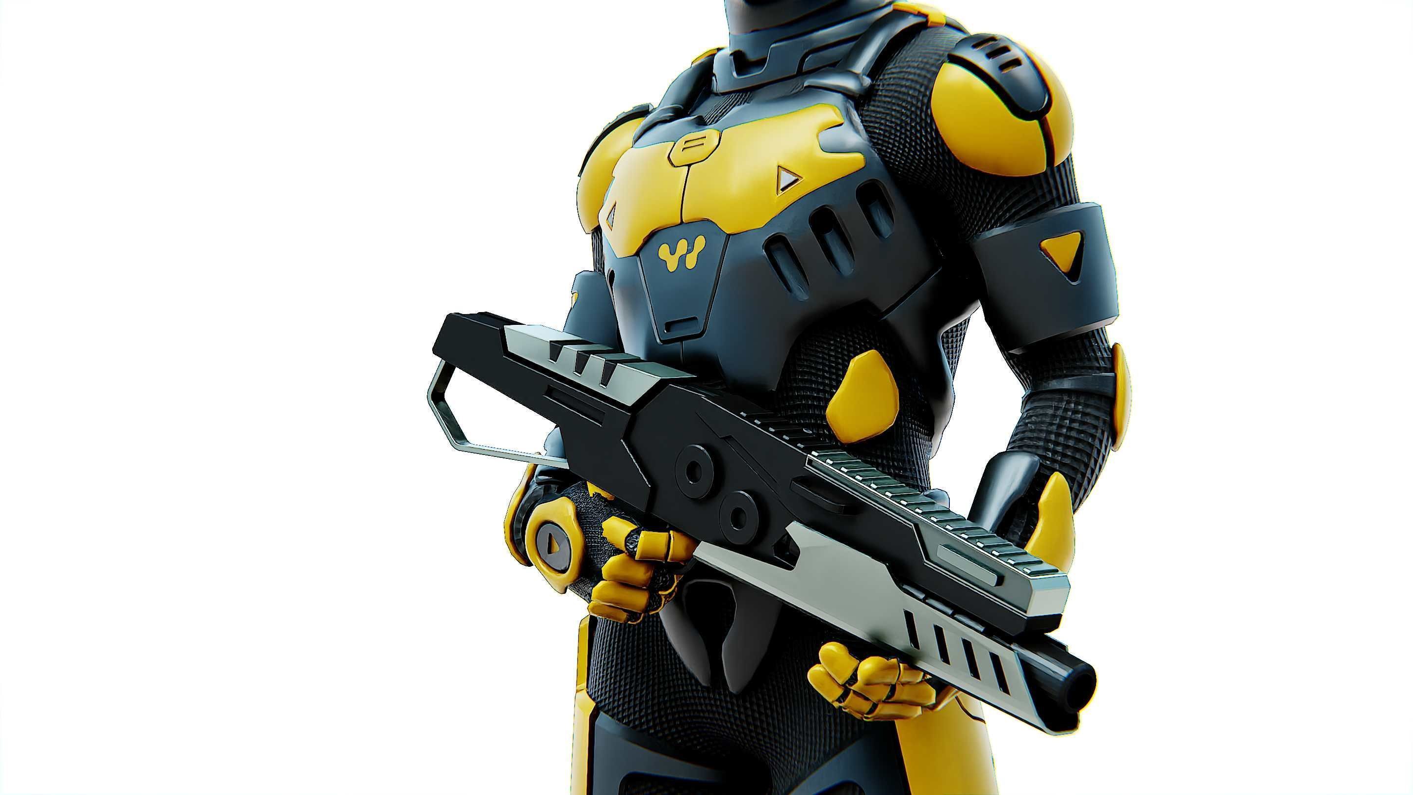 MECHA SOLDIER-G Rigged for Unreal Engine - Unity - MIXAMO 3D model_26