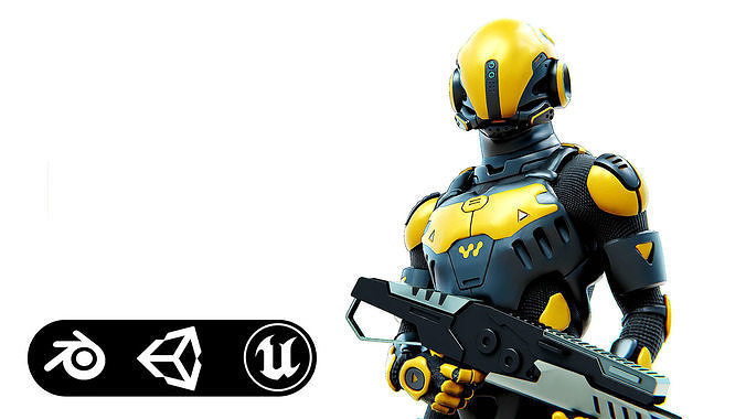 MECHA SOLDIER-G Rigged for Unreal Engine - Unity - MIXAMO  3D model