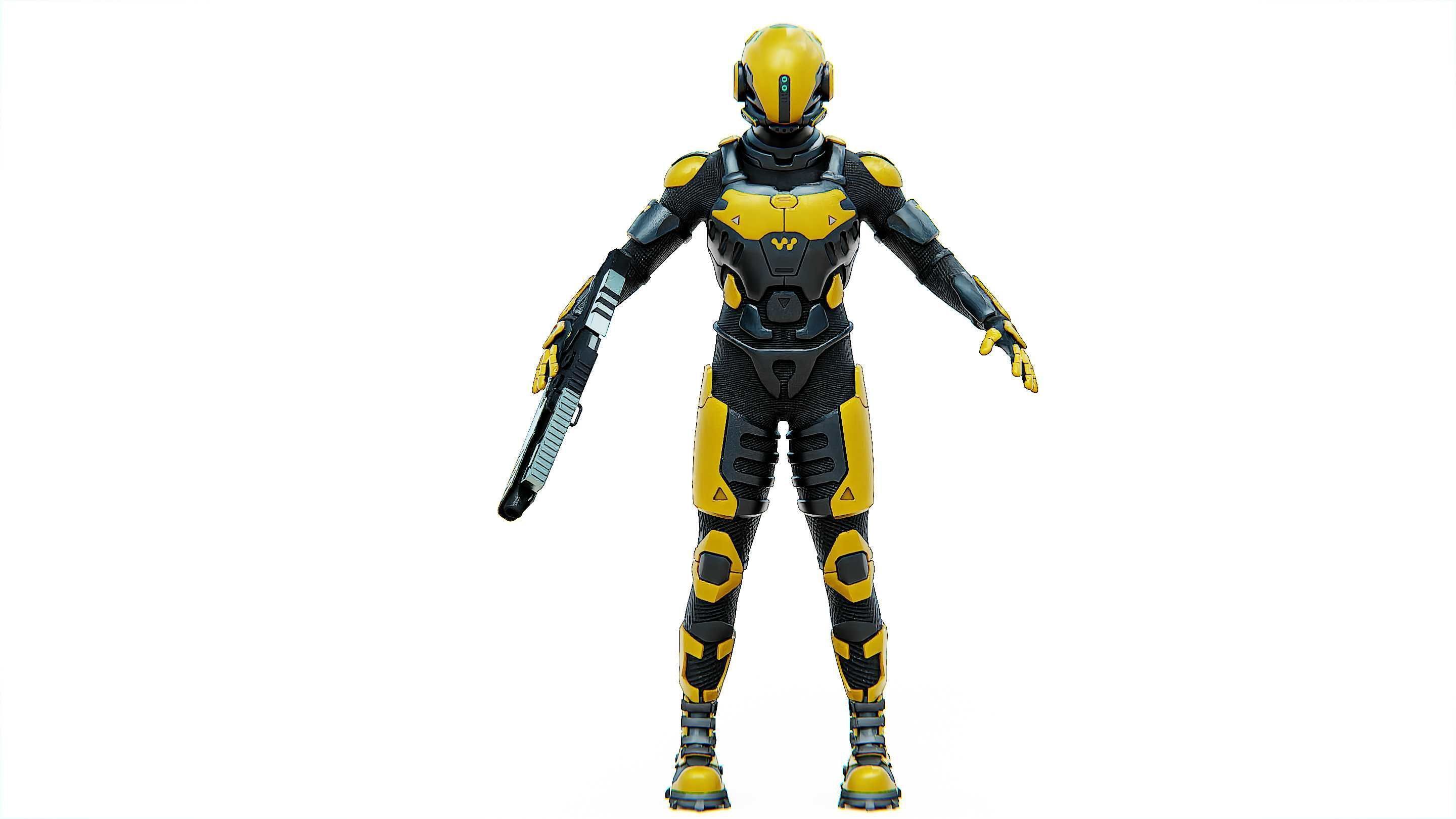 MECHA SOLDIER-G Rigged for Unreal Engine - Unity - MIXAMO 3D model_30