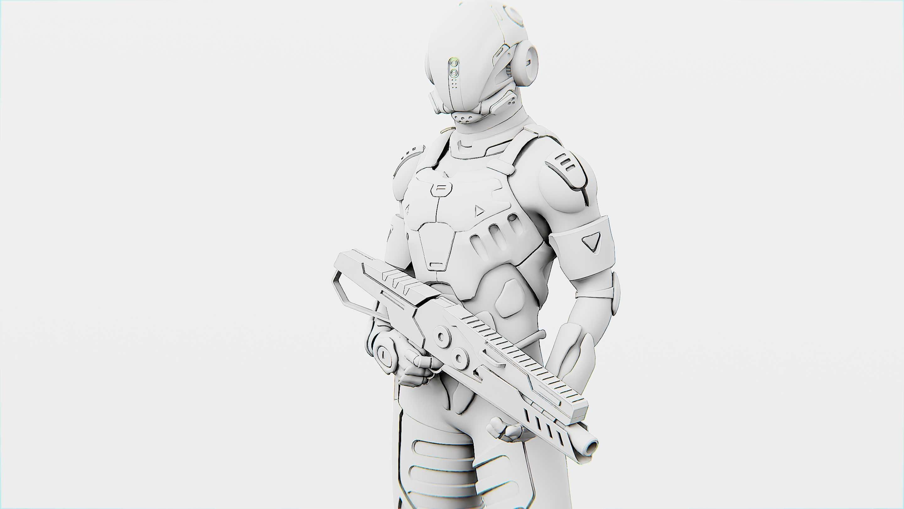 MECHA SOLDIER-G Rigged for Unreal Engine - Unity - MIXAMO 3D model_36