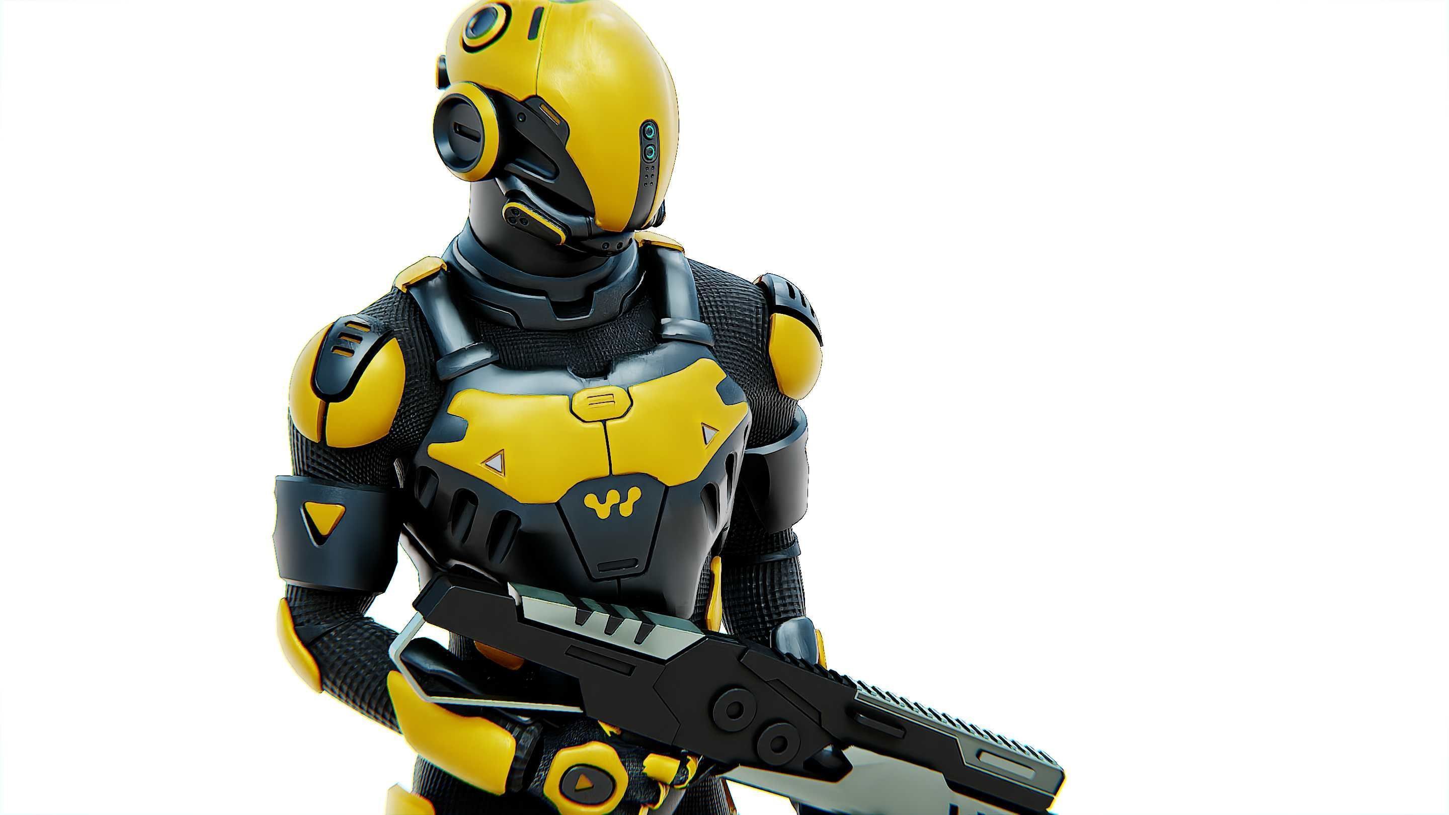 MECHA SOLDIER-G Rigged for Unreal Engine - Unity - MIXAMO 3D model_23