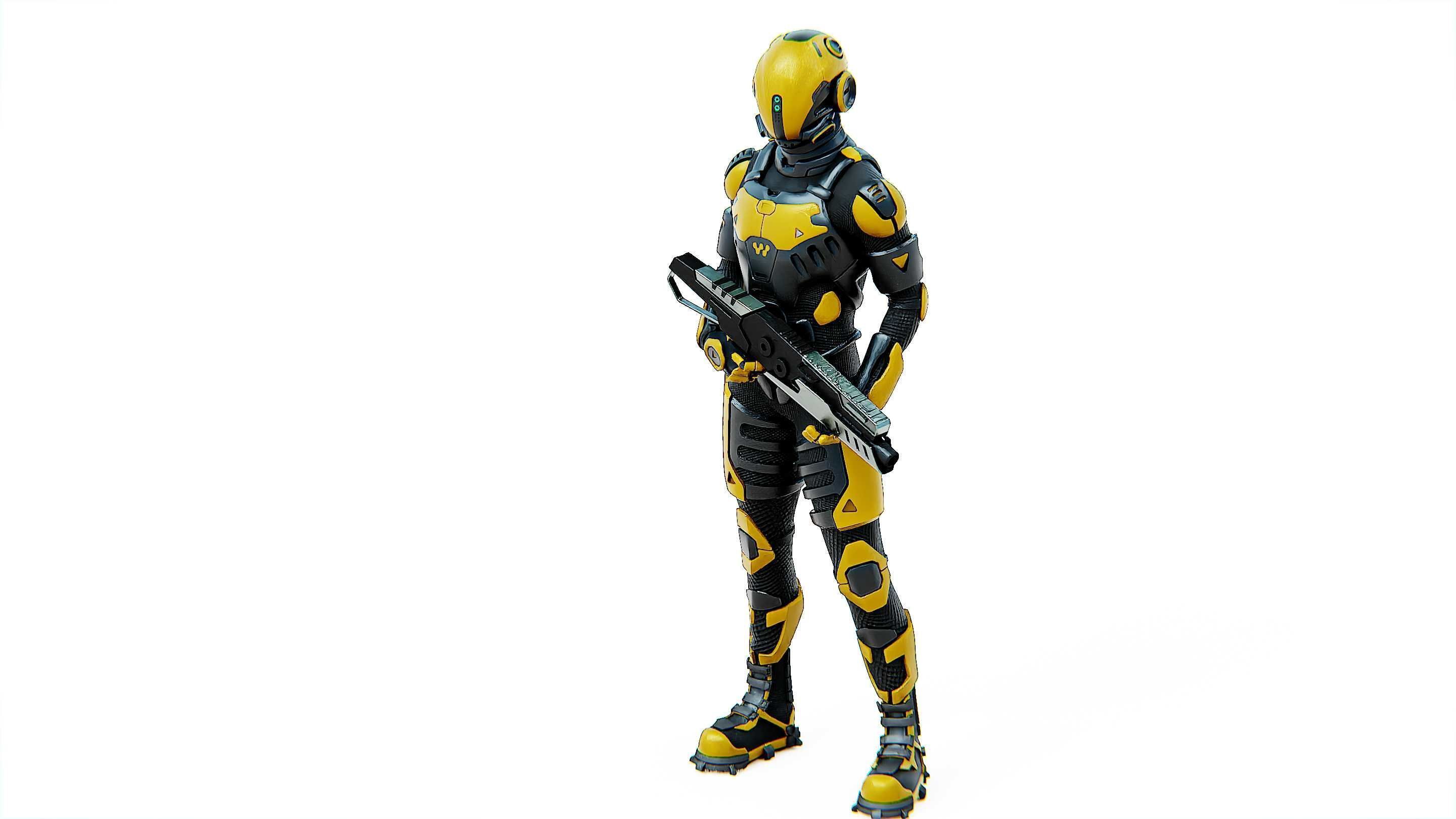 MECHA SOLDIER-G Rigged for Unreal Engine - Unity - MIXAMO 3D model_19