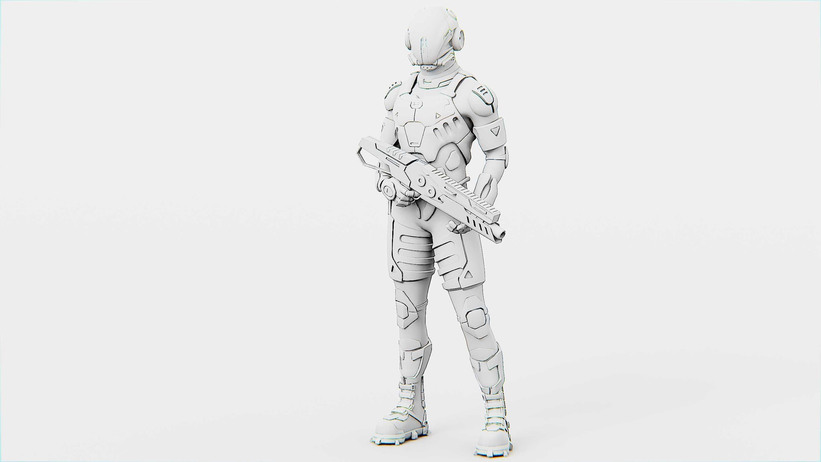 MECHA SOLDIER-G Rigged for Unreal Engine - Unity - MIXAMO 3D model_32