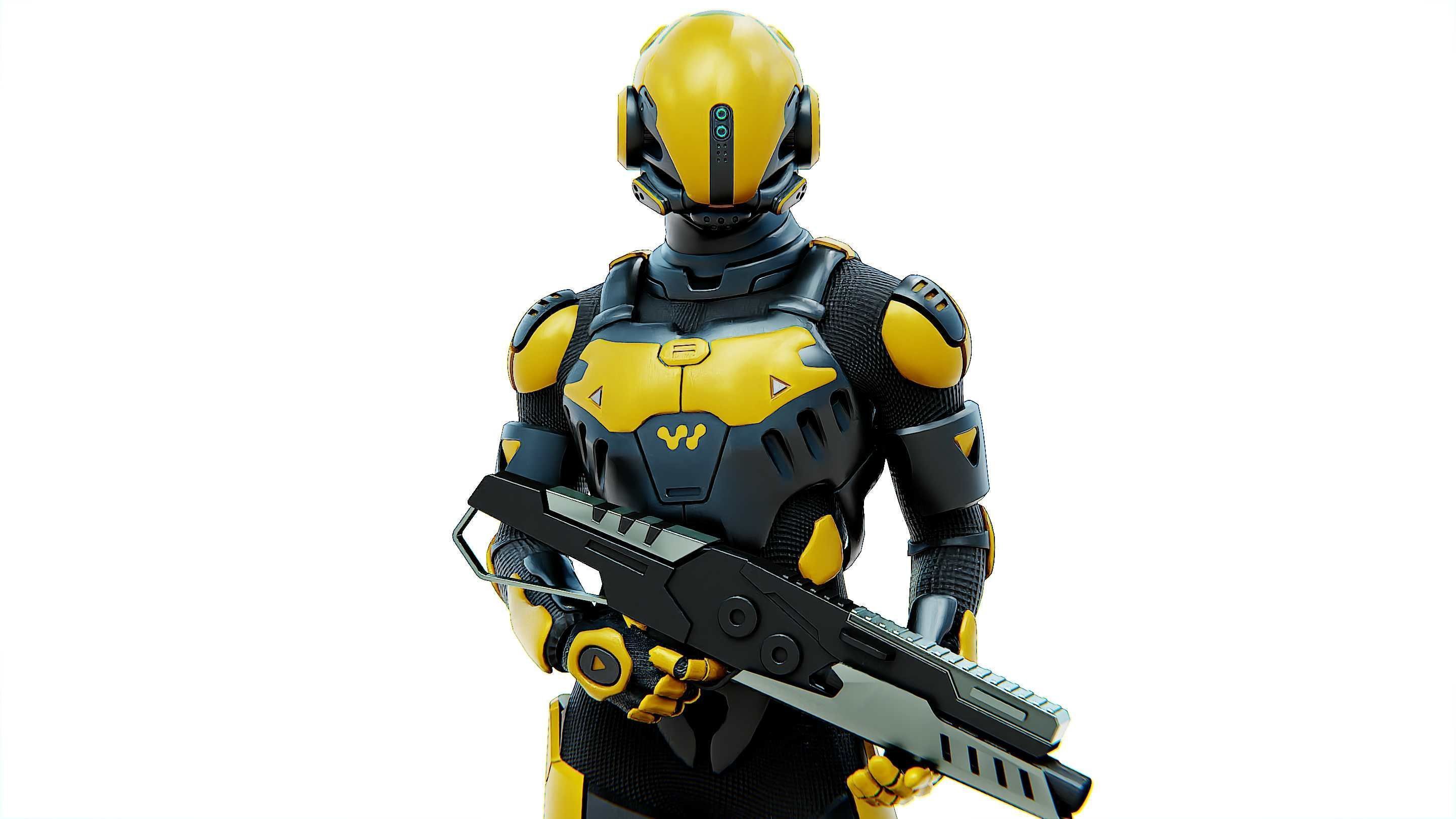 MECHA SOLDIER-G Rigged for Unreal Engine - Unity - MIXAMO 3D model_22