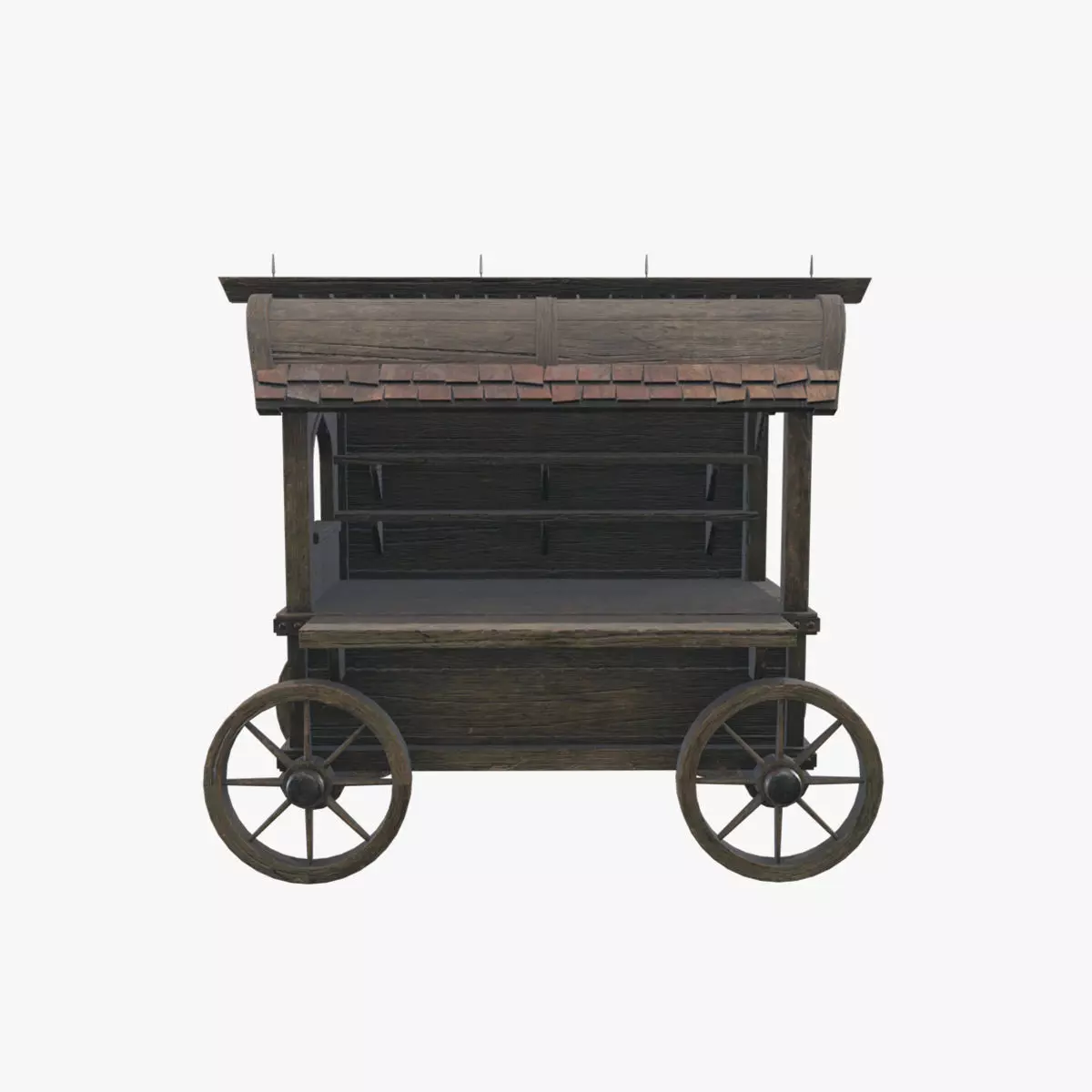 Medieval Cart V11 Low-poly 3D model